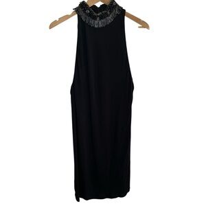 Alice + Olivia Elegant Black Dress With Halter Detailed Neckline Size Medium